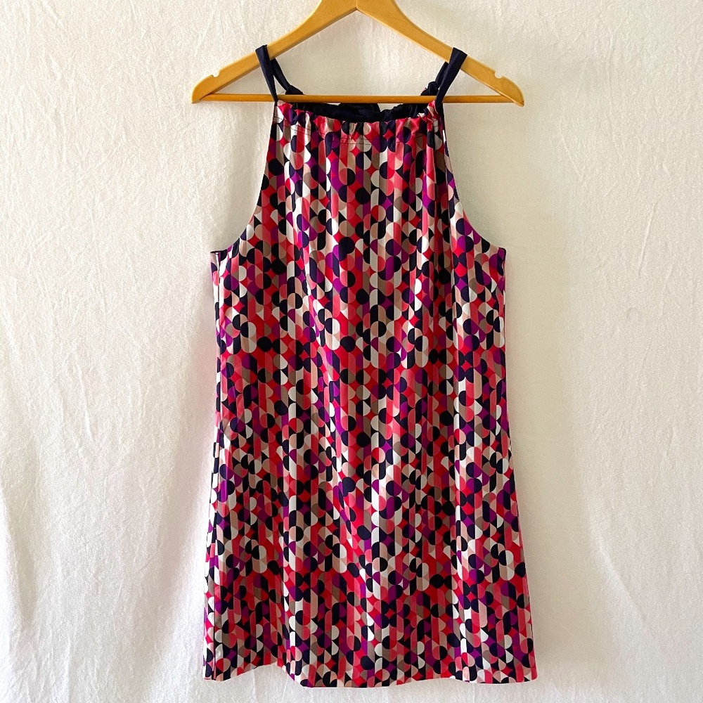 TRINA TURK Women's Small Pink Halter Shift Dress Geometric Circle Design